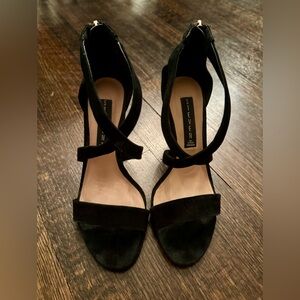 Womens STEVEN by Steve Madden Nahlah Dress Sandals, Black Suede size 7